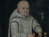 GG 1705  GG 1705, Deutsch, 17. Jh.(?), Portrait des Albinus, Prior zu Walkenried im Jahr 1312, Holz, 17,9 x 13,2 cm : Portrait